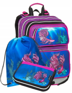 Školská taška - batoh, set, zostava - Small BAGMASTER GALAXY 9 C SET - 1 KL dievčat