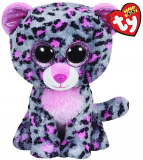 Maskot sivo-ružovej mačičky Tasha Pupilki TY - 24 cm
