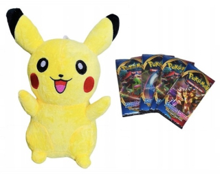 Pokémoni - Mascot Pikachu Plush 25 cm + 80 Pokemon karty
