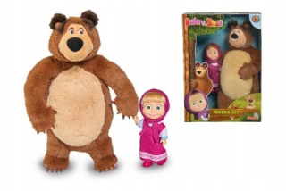 Máša a medveď Set Medveď+bábika malý Simba