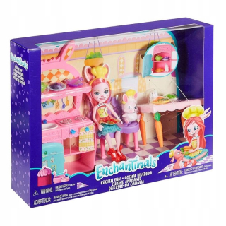 ENCHANTIMALS - MATTLE ENCHANTIMALS DOLL + KITCHY FRH44 / FRH47