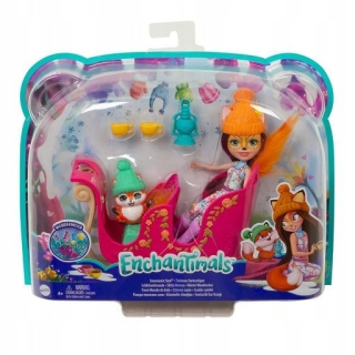 Enchantimals - mattel FJH11 / GJX31 echantimals + zimné vozidlo