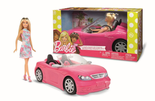 Mattel Barbie bábika v ružovej kabriolet fpr57