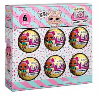 Bábiky LOL - MGA - L.O.L. Prekvapenie Obrázky 6-PAK CONFETTI, DOS