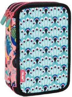 Peračník - MILAN, 3-PONEK CUKULOU. Peacock Blue Lisved