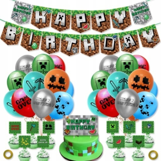 MINECRAFT - Minecraft Birthday Decorations Balloons Set