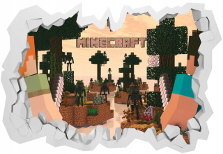 MINECRAFT - Minecraft stena nástenné maľby 3D 130x90cm