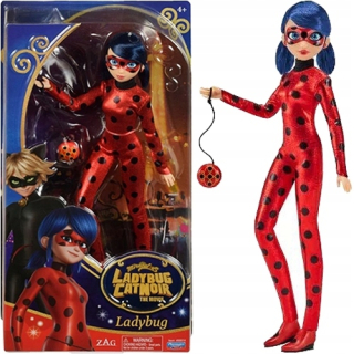 Bábika lienka a čierna mačka - Zázračné lienky Ladybug Doll Marinette 33 cm