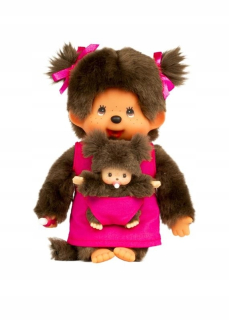 Bandai 23620 Monchhichi plyšová matka a dieťa ružová