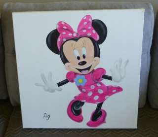 Minnie Mouse - Minnie Mouse maľba pre dieťa - ručne maľované