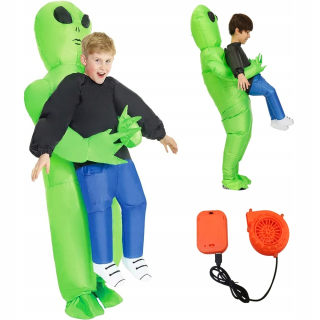 NAFUKOVACÍ HALLOWEENSKÝ KOSTÝM MIMOŽSTVA, ZELENÝ