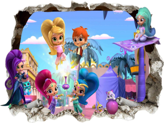 Shimmer a Shine - Nástenný nástenný shimmer a lesk 3D nová verzia
