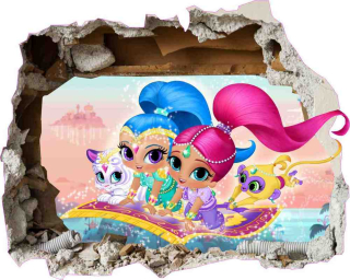 Shimmer a Shine - Nástenný nástenný shimmer a lesk 90 cm od steny