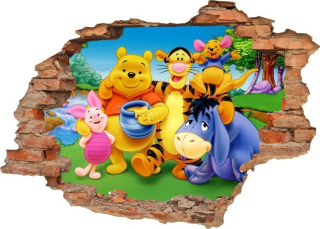 Medvedík Pú - Nástenné nálepky Hole Kubuś POOH 2