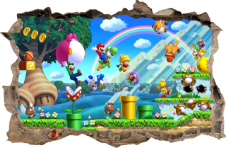 Super Mario - Nástenné nálepky Dole Mario Bros 20 115x75 cm