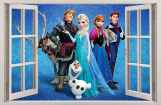 Elsa Frozen - Nástenné nálepky Zem z ľadu Mrazené 17 115x75 cm