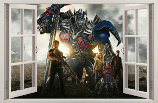 TRANSFORMERS - Nástenné nálepky Okno Transformátory 46 115x75 cm