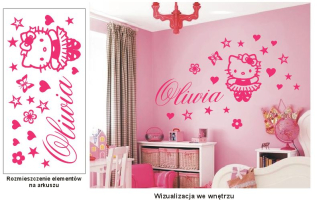 HELLO KITTY Nástenné nálepky Hello Kitty Rôzne vzory