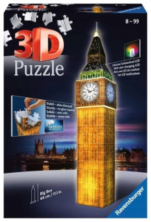 BEN 10 - ND17_PU-5977 3D Puzzle 216el Big Ben v noci 125883