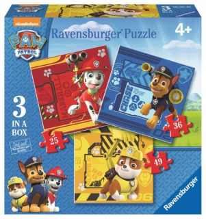 PAW Patrol - ND17_PU-6336 Puzzle 3IN1 PSI PATROL 070572 RAVENSBU