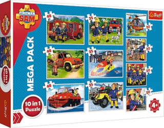 Požiarnik Sam  - ND17_PU-7915 Puzzle 10W1 Rescue Tím sám. Tvoriť