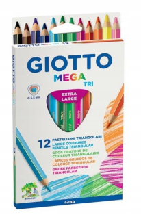 ND17_SZ-47950 CRAYONS 12KOL MEGA TRI GIOTTO 220600