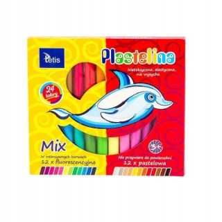 ND17_SZ-65382 Plastelines 24 Farby Pastel / Fluo Tet