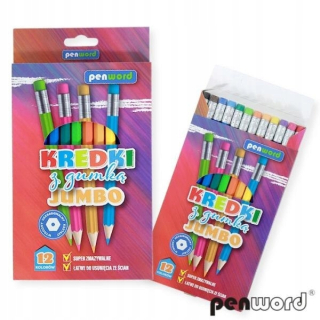 ND17_SZ-76049 Ceruzky CRAYONS JUMBO s gumovou gumenou 12 KOL
