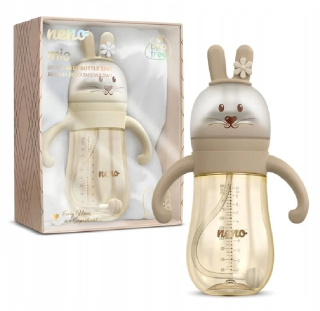 NENO MIO HNEDÝ INOVATÍVNY hrnček, FĽAŠA S VÁŽENOU SLAMKOU, 300 ml