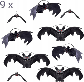 SÚPRAVA HALLOWEEN BATS DEKORÁCIA BAT BAT 3 Veľké 3 Stredné 3 Malé