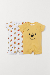 Medvedík Pú - Nové 2-PAK Rampers Winnie Pú H & M 56