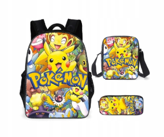 Školská taška - batoh, set, zostava - NOVÝ BIG BACKPACK SET + CUBER CASE + POKEMON BAG