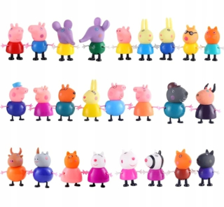 Pepa Pig - NOVÉ MEGA KIT Rodina Peppa Friends 25ks