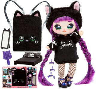 Na! Na! Na! Surprise Bábika - Nanana batoh bábika utorok meow 3in1 čierna mačka