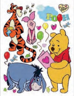 Medvedík Pú - Nálepka Disney Winnie The POOH nálepky POOH OSIOL