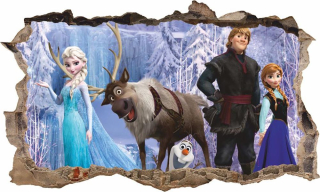 Elsa Frozen - Nálepka Pozemok z ľadu 3D XXXXL 166 cm x 100cm