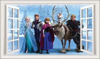 Elsa Frozen - Nálepka krajiny Ice Anna a Elsa Frozen 120x80