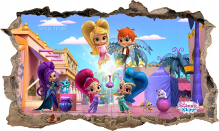 Shimmer a Shine - Nálepka plagát shimmer a lesk 3d xxxxl 166x100cm