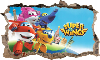 SUPER WINGS - Nálepka plagát Super Wings 3D 166 x 100 cm xxxxxxl
