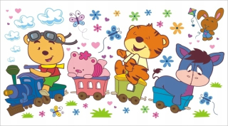 Medvedík Pú - Nálepka veselá vlak 5 - winnie no pooh