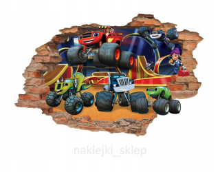 Blaze a Monster autá - Nálepka pre stenu Blaze a MEGA nástenný stroj 3d