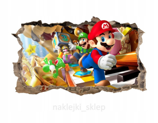 Super Mario - Nástenná nálepka Mario Bros Wall Hole D13