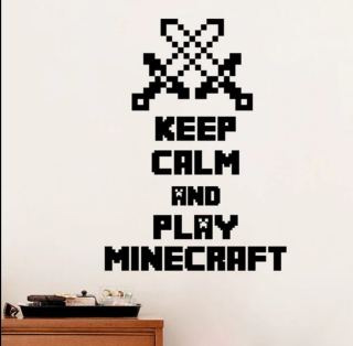 MINECRAFT  - Nálepky na stenu minecraft 3D