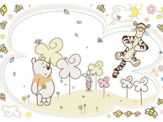 Medvedík Pú - Disney Baby Stickers Winnie POOH POOH TIGER
