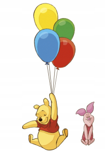 Medvedík Pú - Nálepky WIRNIE THE POOH s balóny xxxl