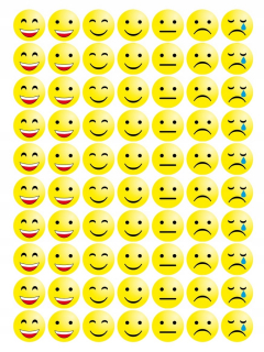 Emotikony smajlíky - Nálepky Emotikony Smiley Veselá Sad 1350 ks