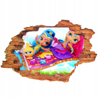 Shimmer a Shine - 3D steny nálepky shimmer a lesk pre deti