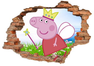 Pepa Pig - 3D nástenné nálepky PAGE PEPPA Rozprávka 160x110cm