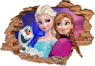 Elsa Frozen - Nástenné nálepky Pozemok z ľadu ELSA 3D 130x90cm