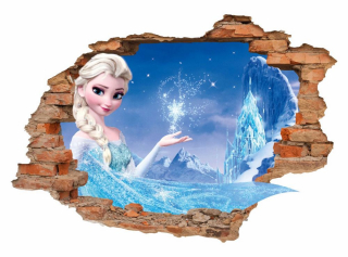 Elsa Frozen - Nálepky na stene krajiny Ice Elsa 3D 70x50cm